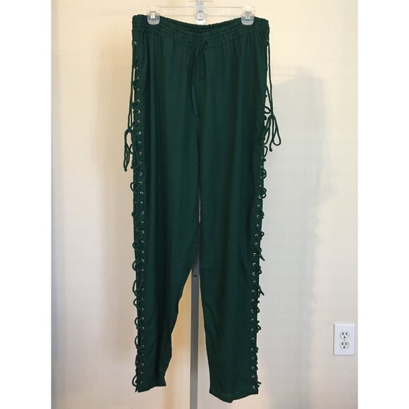 The Pirate Dressing Halloween Costume Pants Green Renaissance Festival Mens XL - Picture 9 of 14